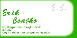erik csajko business card