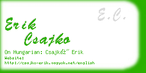 erik csajko business card